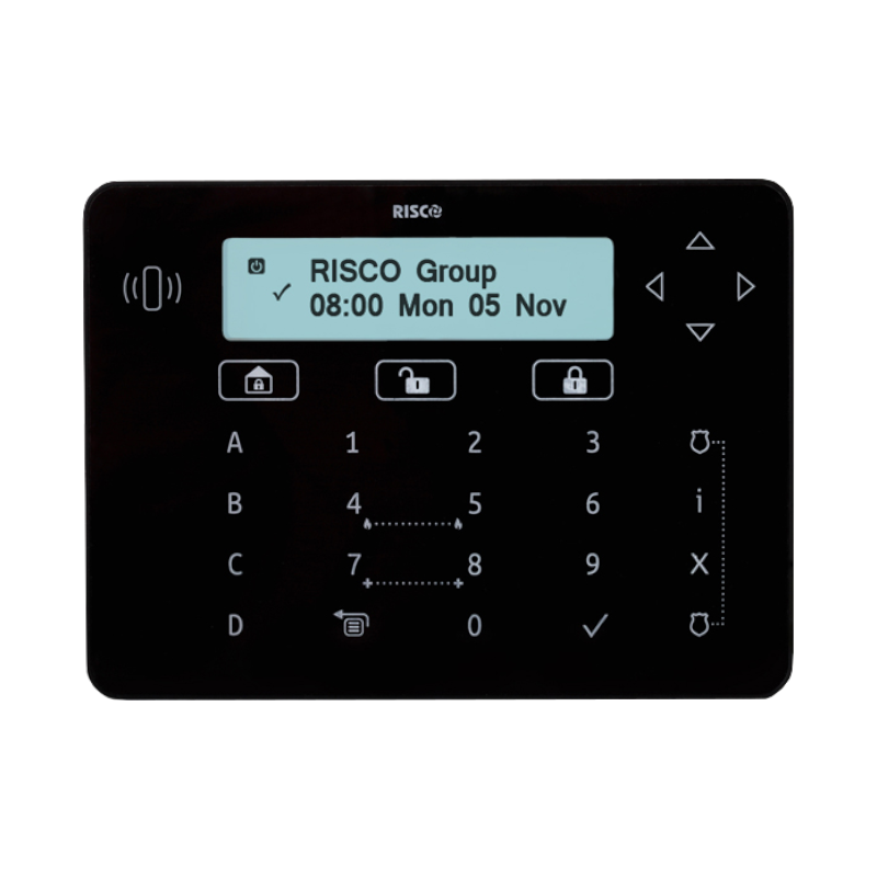 RPKELPB0000A - RISCO - Clavier d'alarme tactile filaire + lecteur de badges