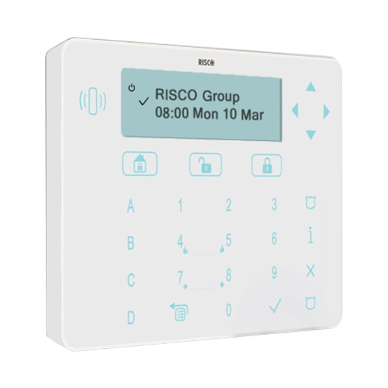 RPKELPWT000A - RISCO - Clavier d'alarme tactile filaire + lecteur de badges