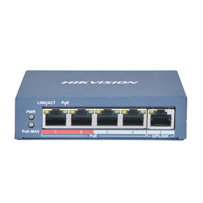 DS-3E0105P-E - HIKVISION - Switch réseau - 4 ports RJ45 10/100M PoE